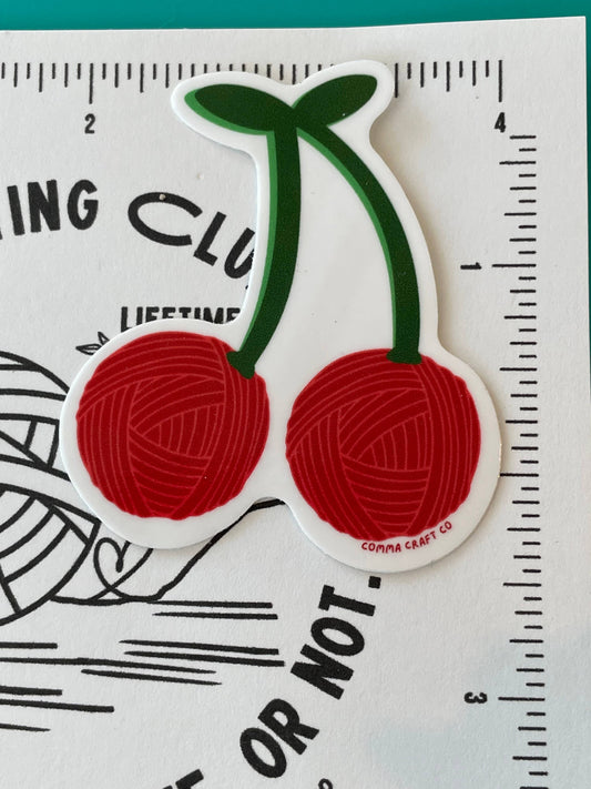 Yarn Cherries Sticker
