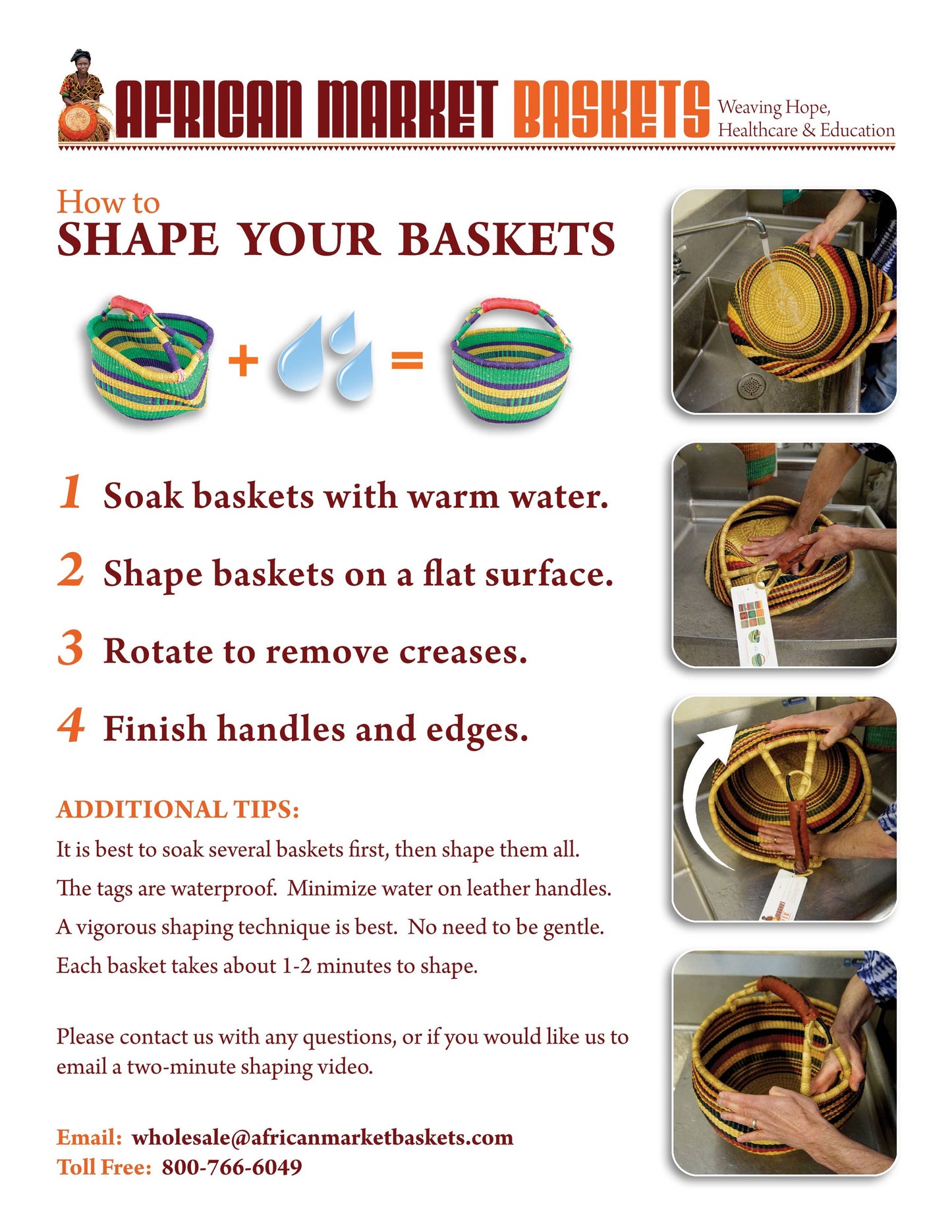African Bolga Baskets : XL Round