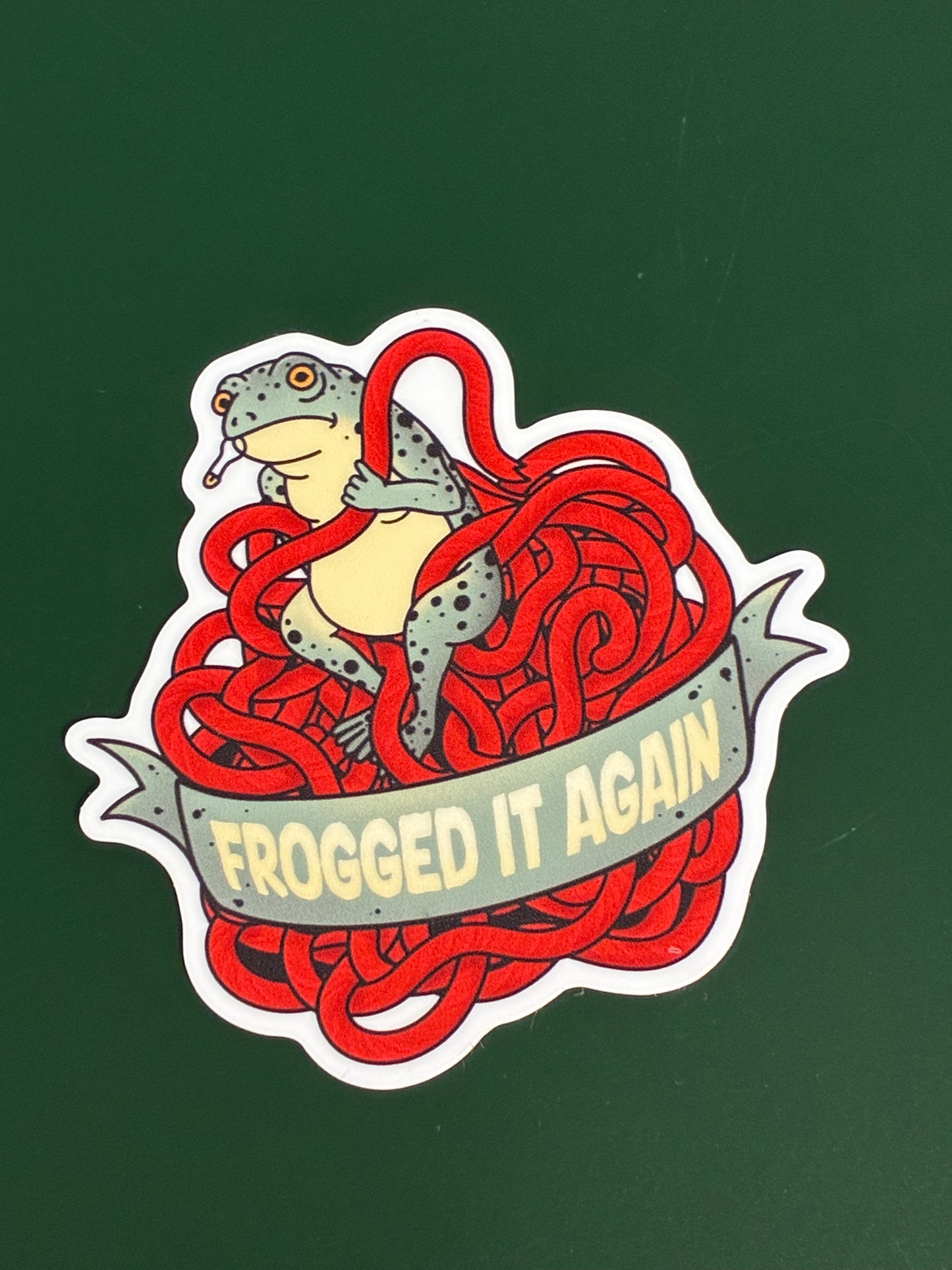 Frogged It Again Sticker