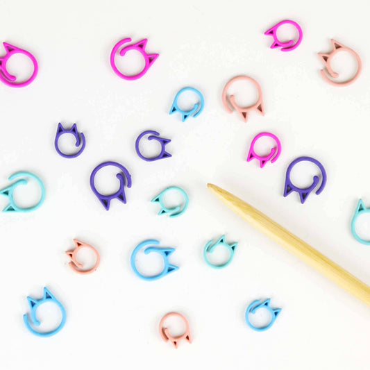 Removable Stitch Markers - Cat Rainbow