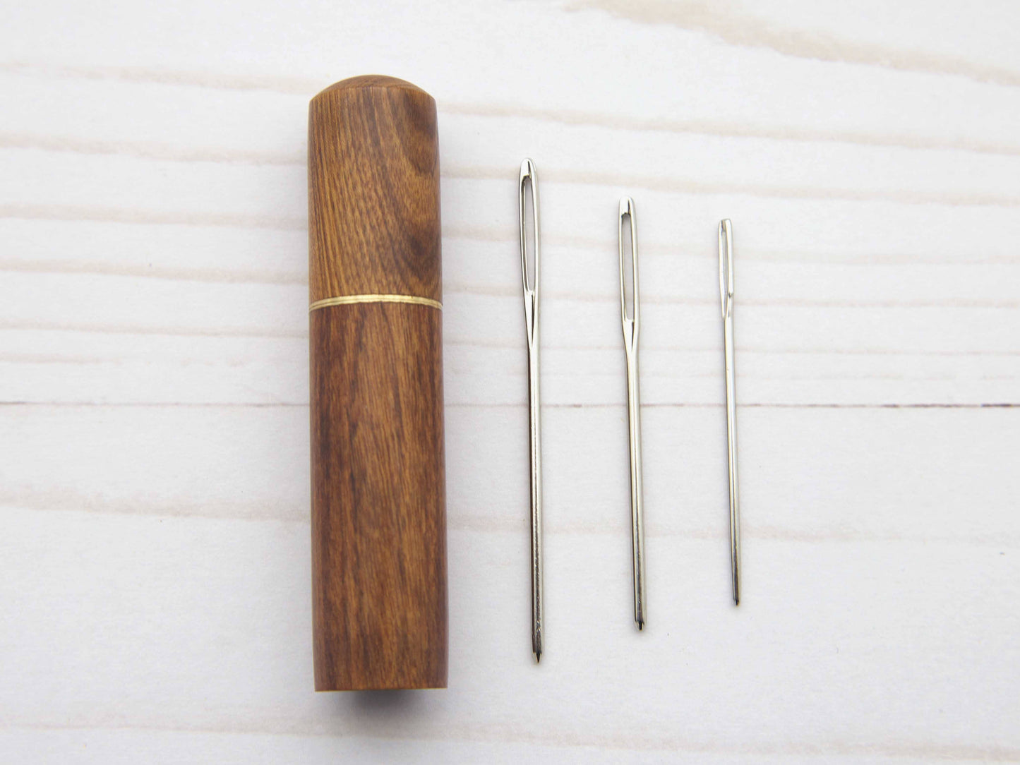 Wooden Darning Needle and Storage Case