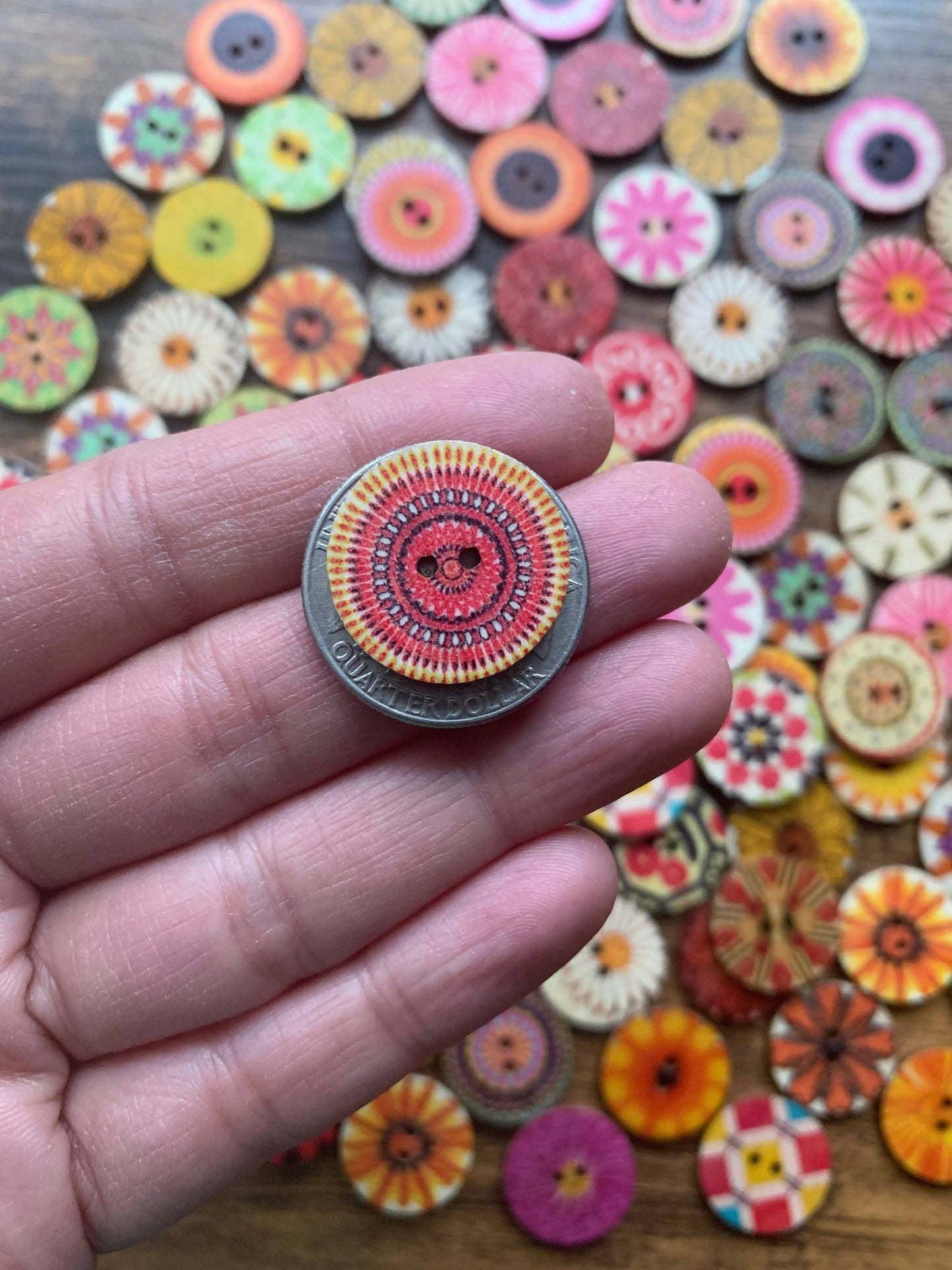 Wooden Button Set of 5