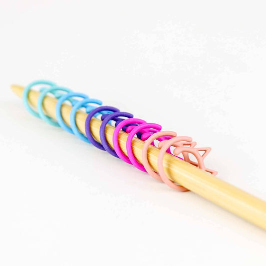 Removable Stitch Markers - Cat Rainbow