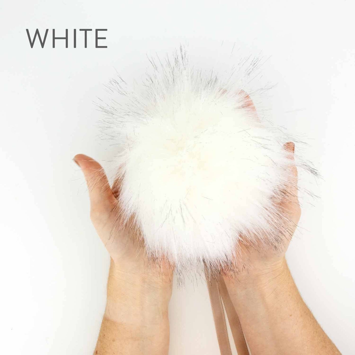 6" (15cm) Faux Fur Pom Pom: White