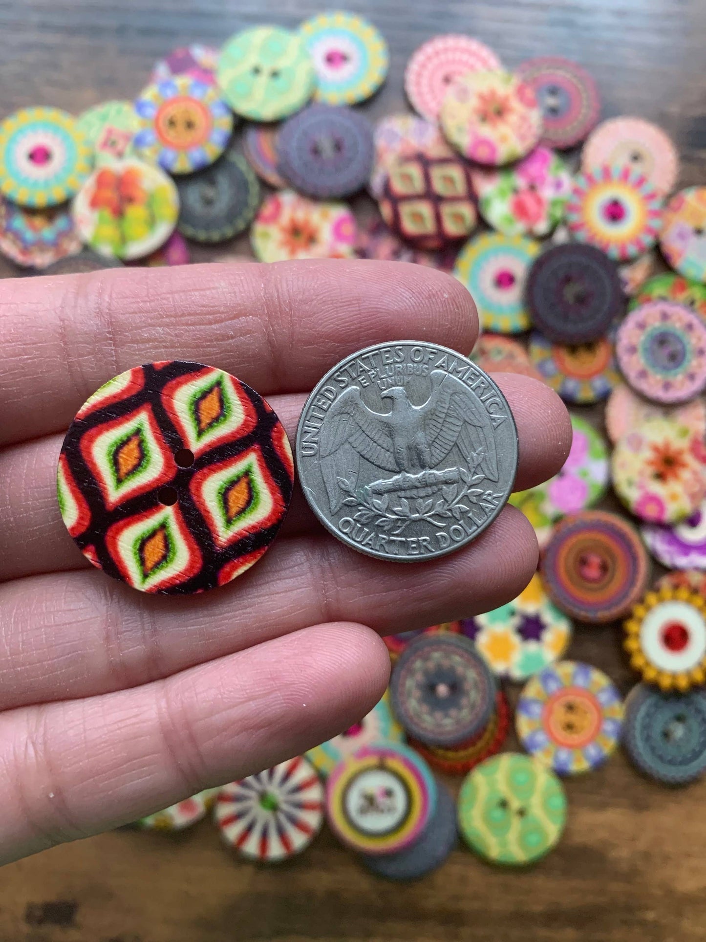 Wooden Button Set of 5