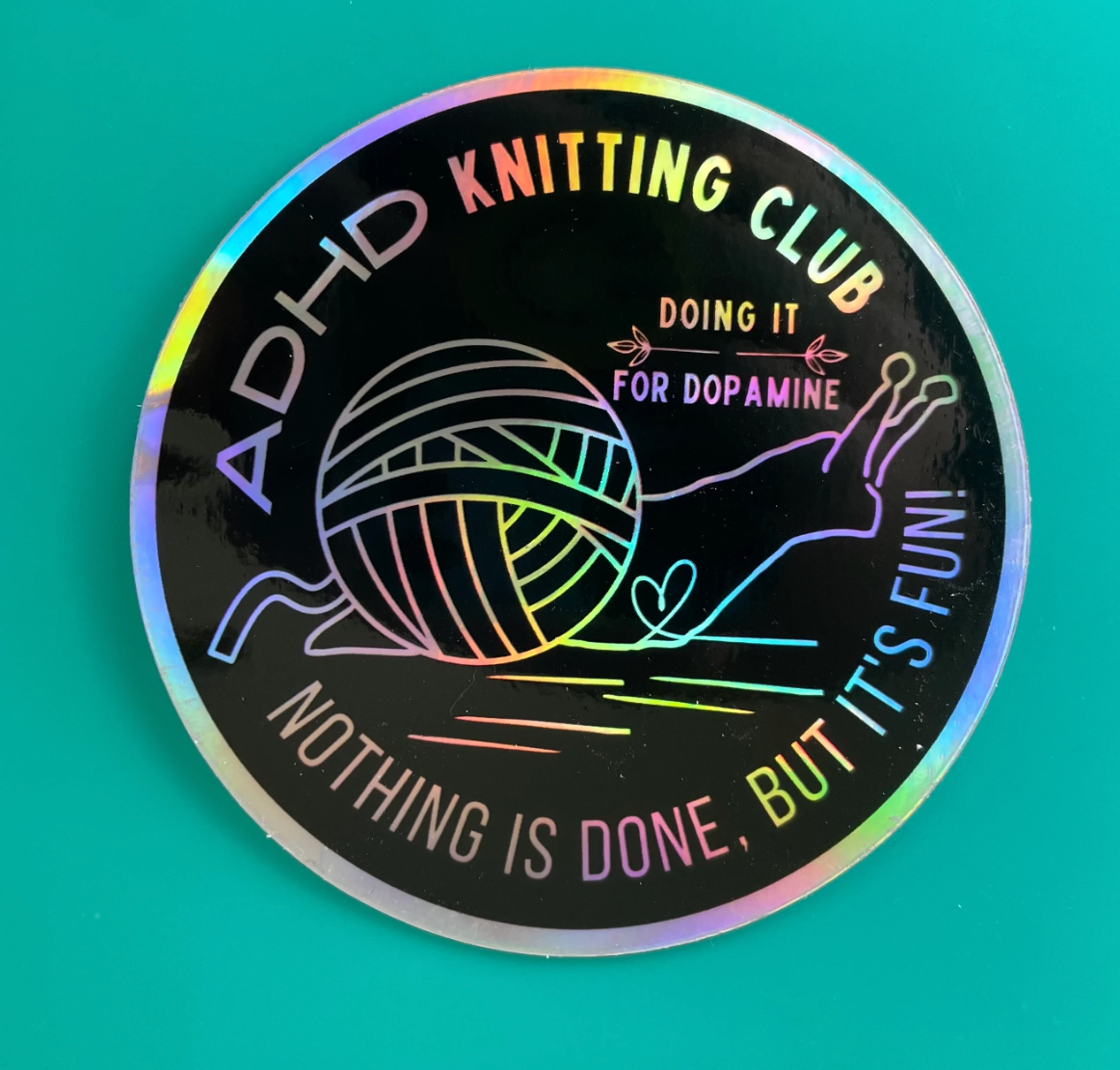 ADHD Knitting Sticker