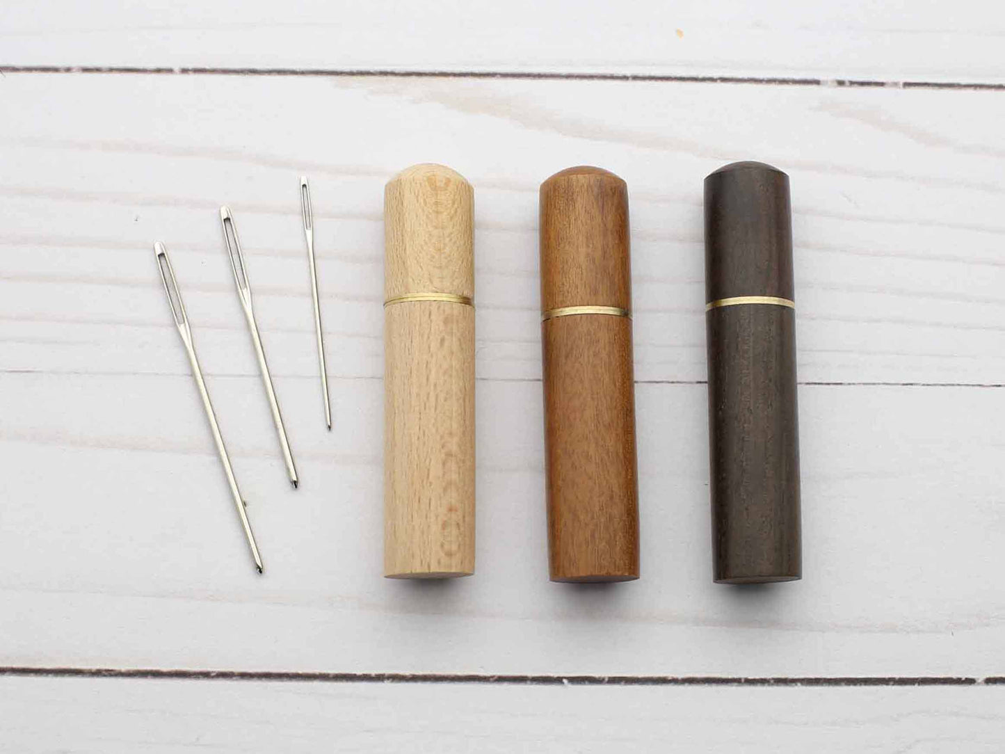 Wooden Darning Needle and Storage Case