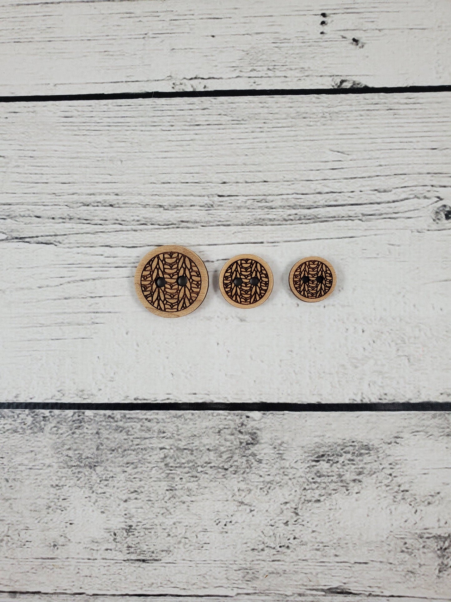 Knit Wooden Buttons
