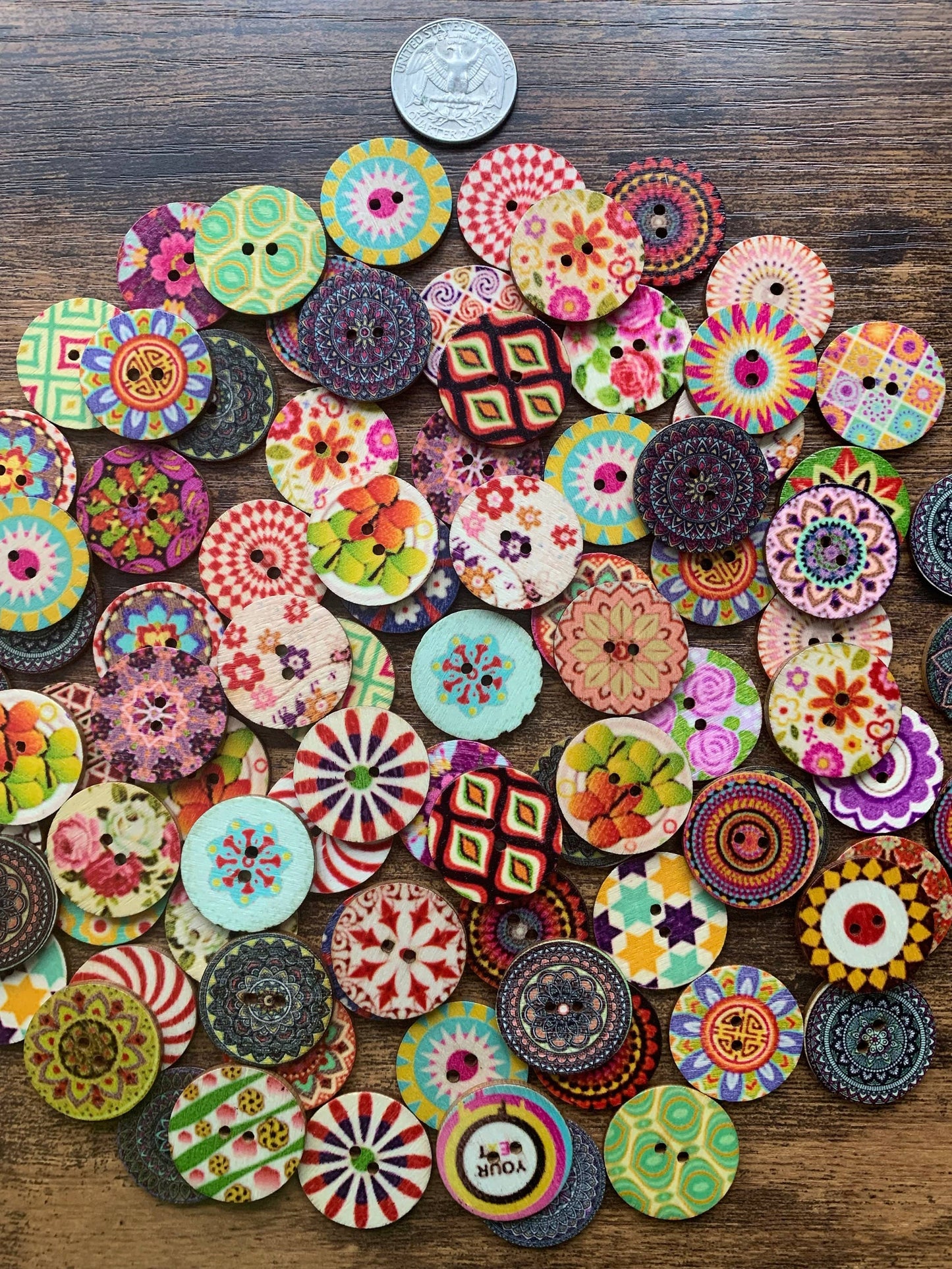Wooden Button Set of 5