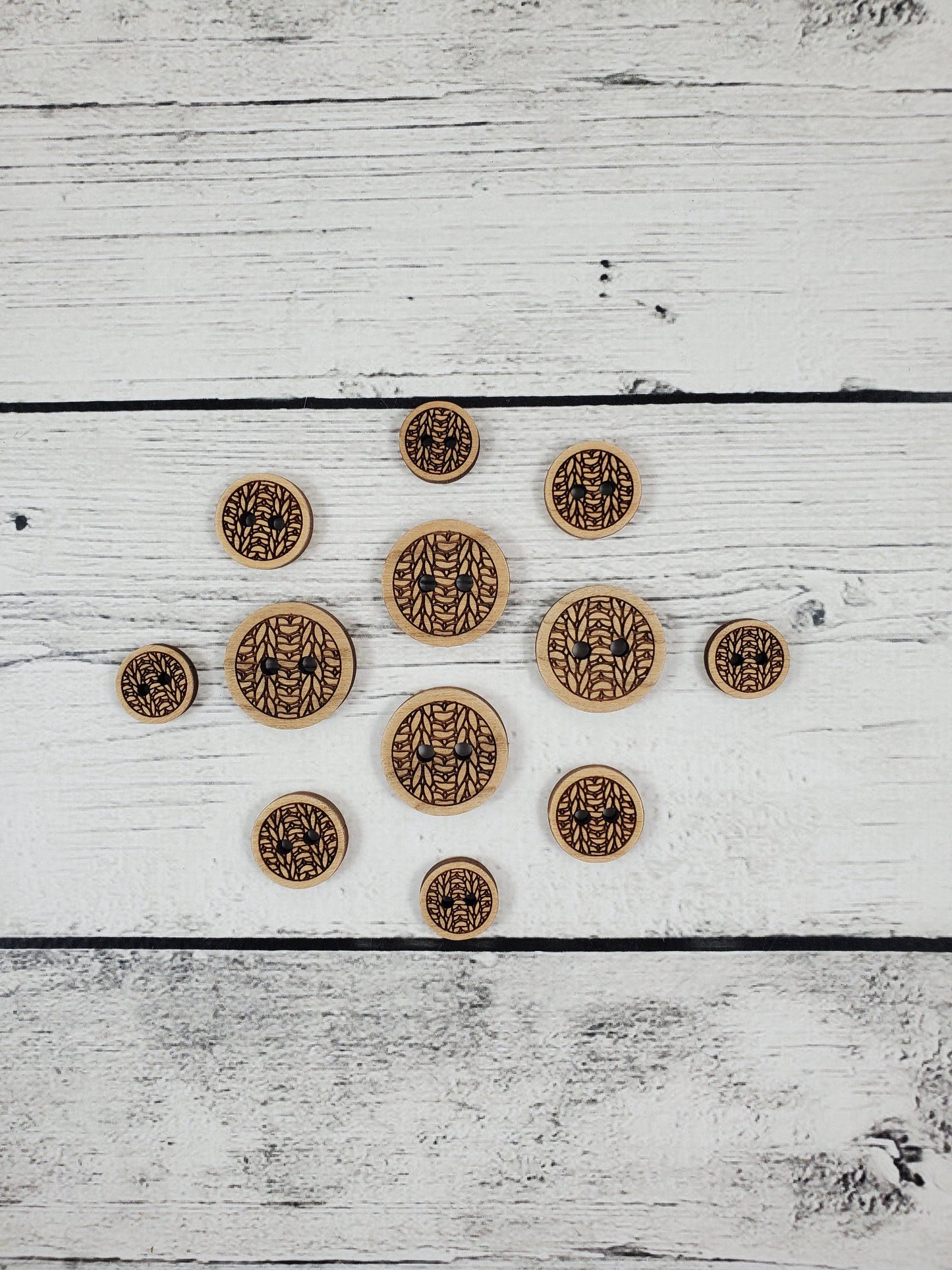 Knit Wooden Buttons