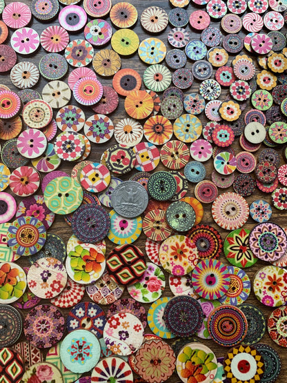 Wooden Button Set of 5