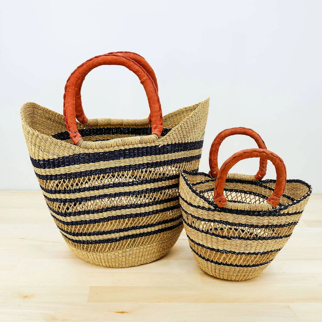 U-Shopper Tote Basket Bag, Multi-Color