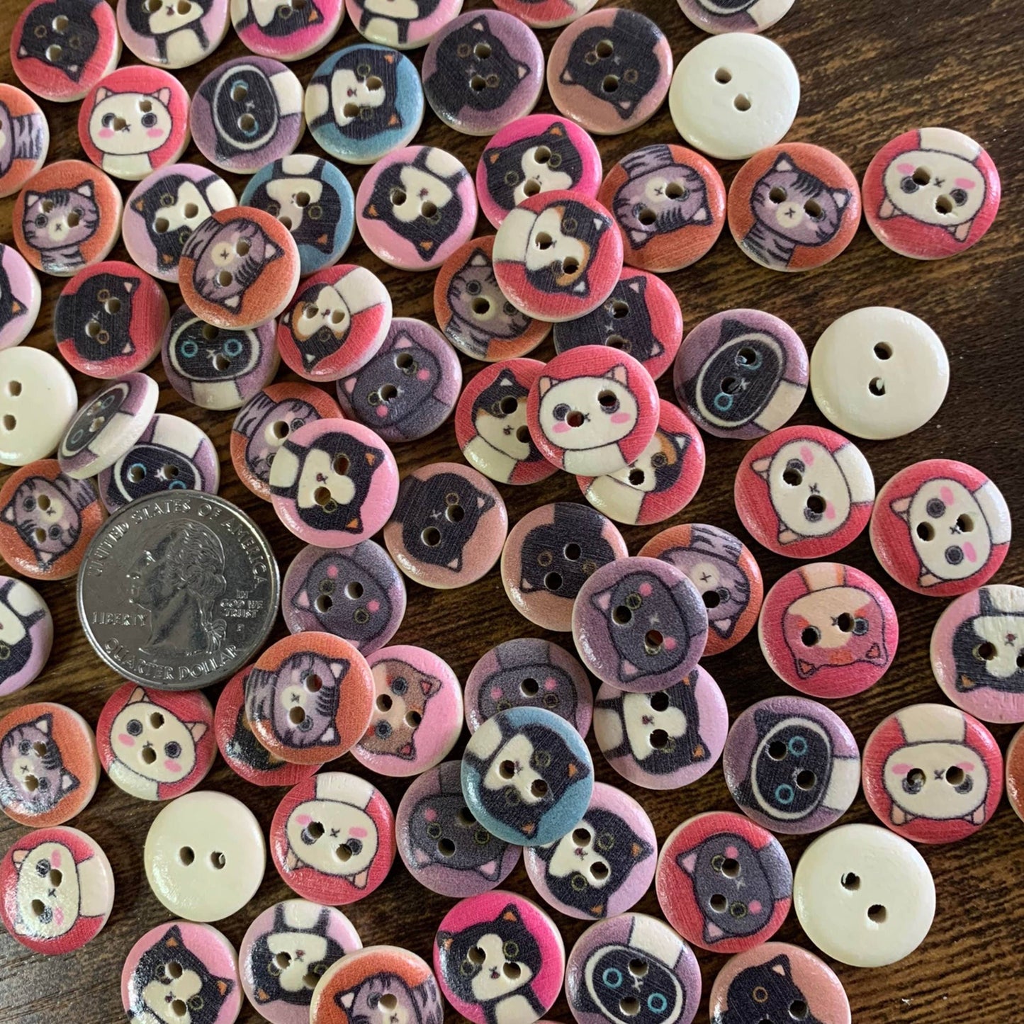Wooden Button Set of 5