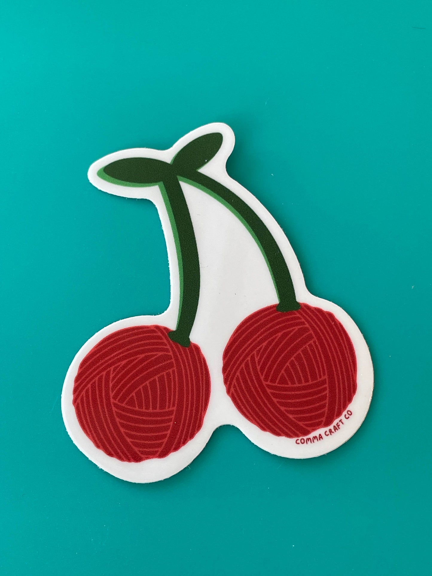 Yarn Cherries Sticker