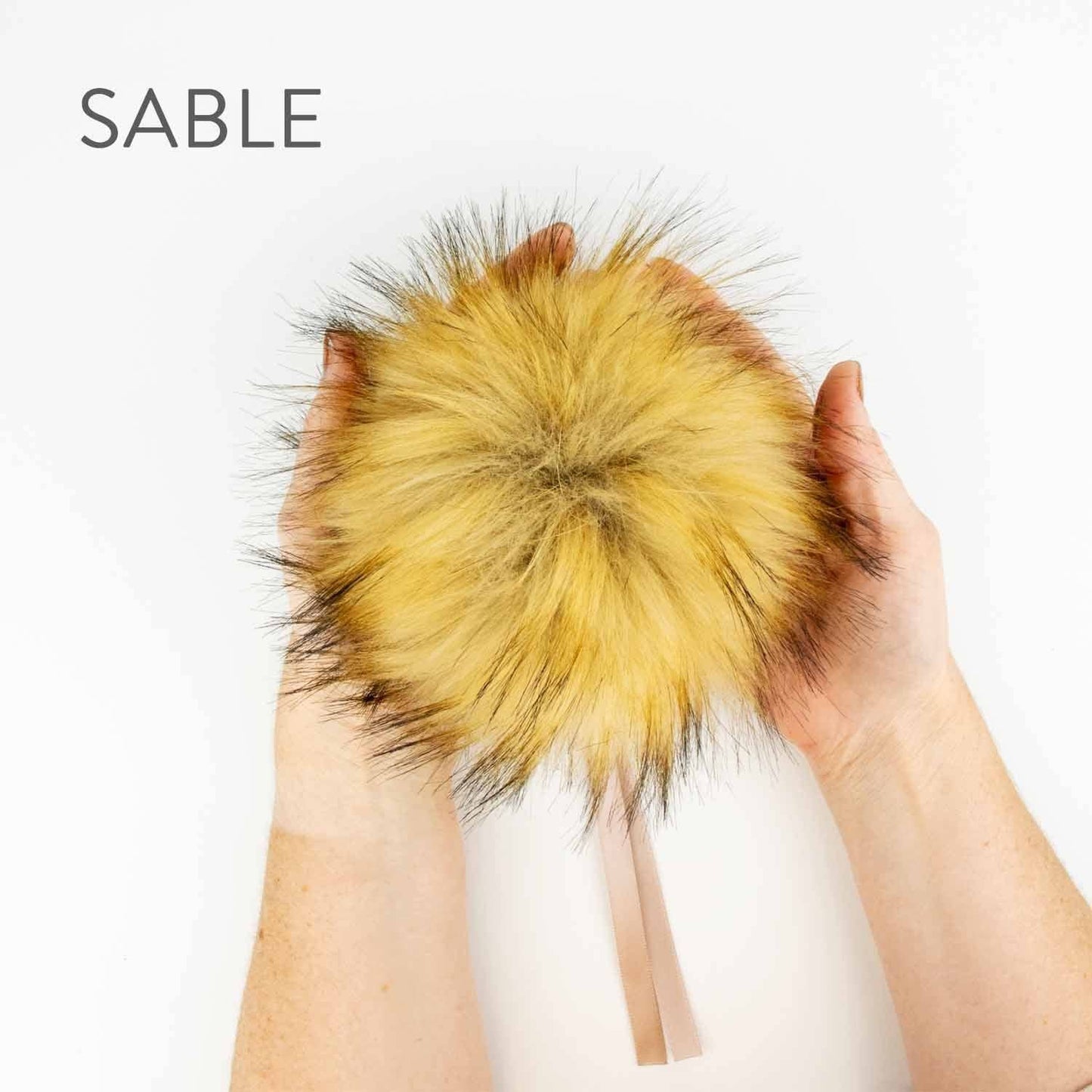 6" (15cm) Faux Fur Pom Pom: White