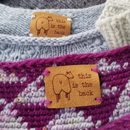 This is the back "Backside" Tags - Card of 4 - Faux Suede