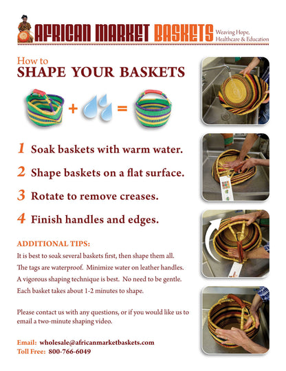 African Bolga Basket: Large Round