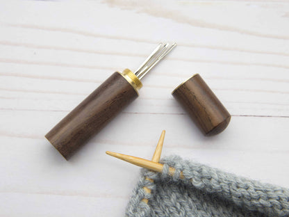 Wooden Darning Needle and Storage Case