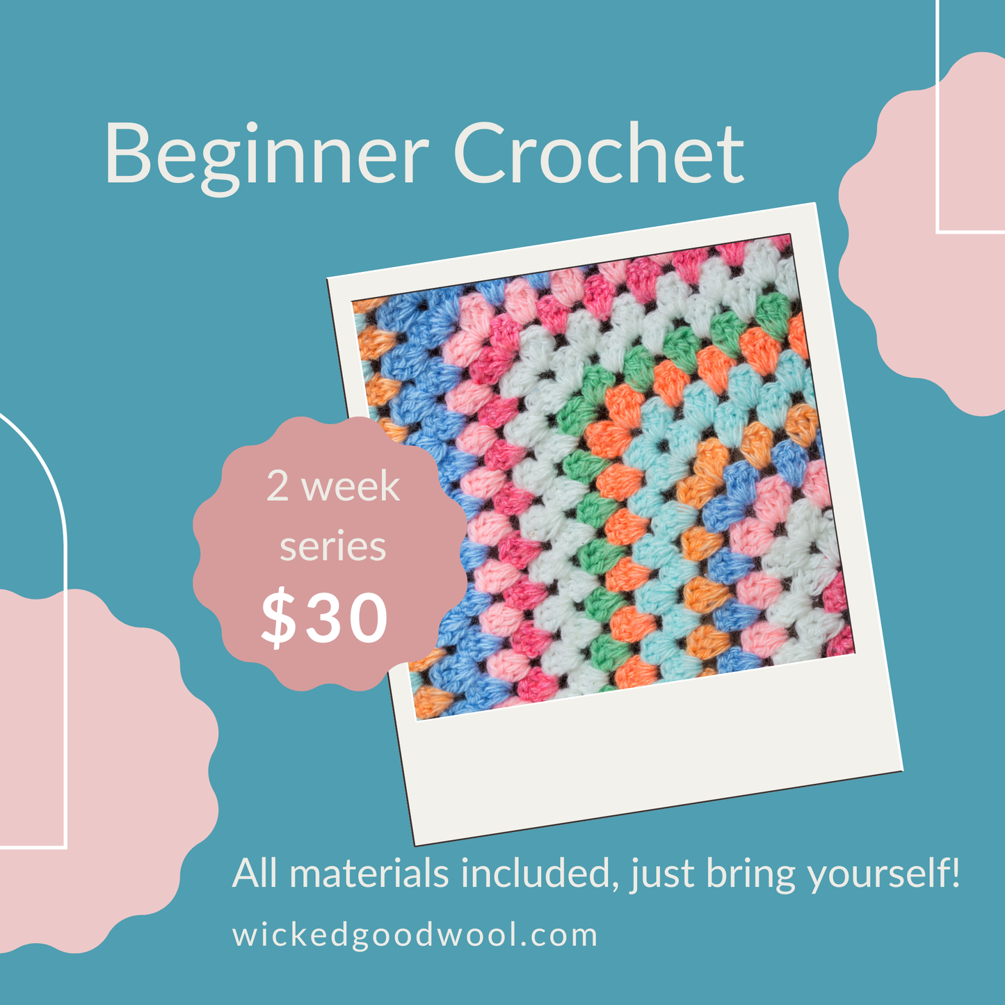 Beginner Crochet: Learn the Basics 6/5 & 6/12 1-3pm