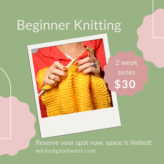 Beginner Knitting with Joy Blaser 5/30 & 6/6 10am-12pm