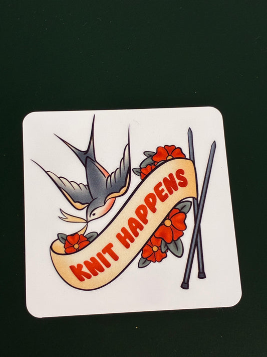 Knit Happens Sticker