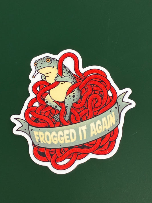 Frogged It Again Sticker