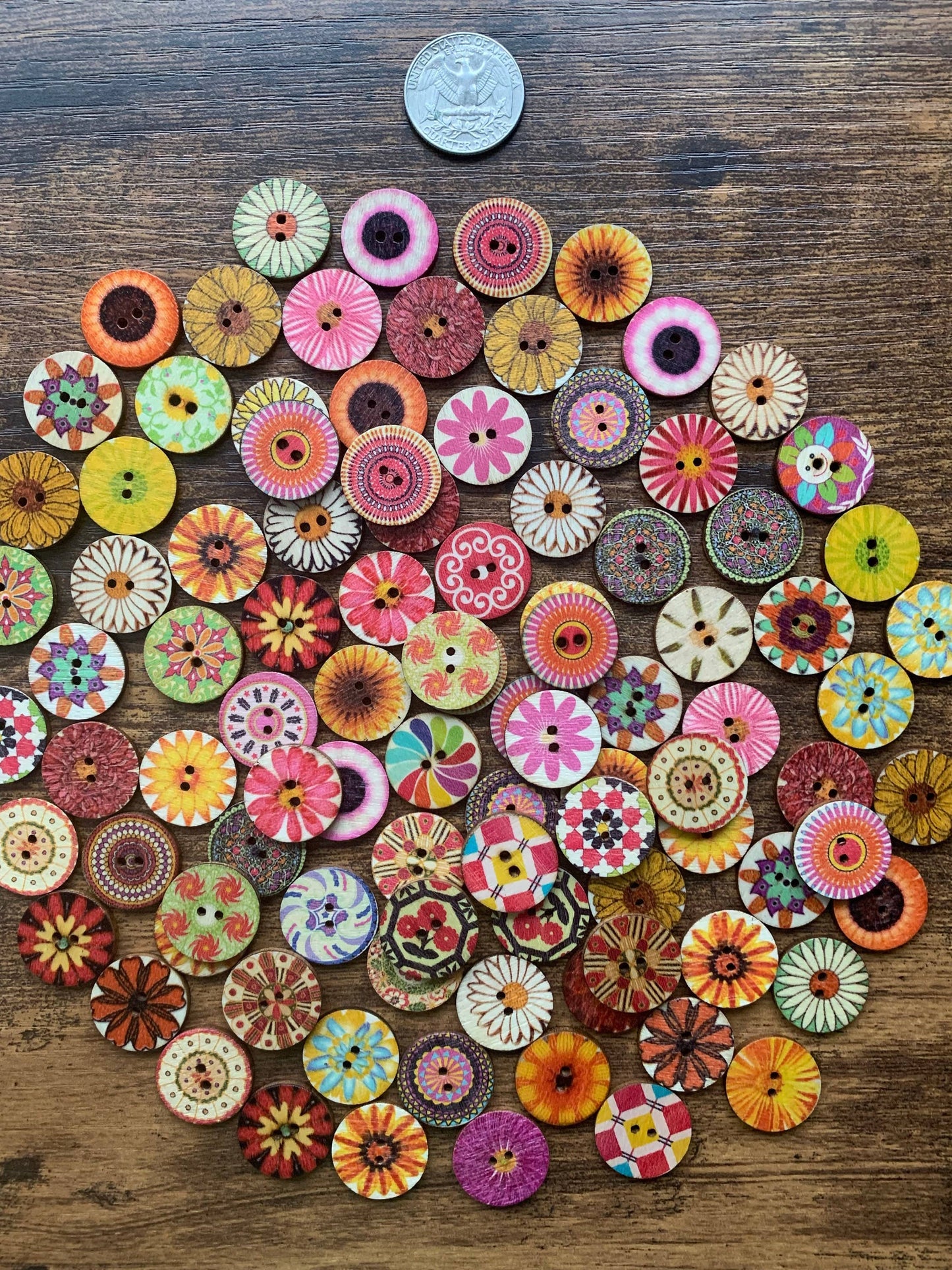 Wooden Button Set of 5