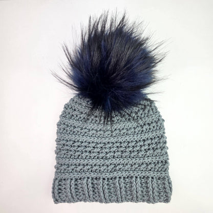 6" (15cm) Faux Fur Pom Pom: White