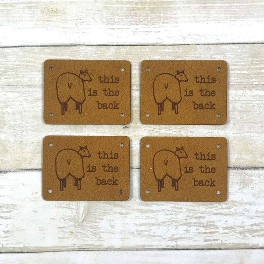 This is the back "Backside" Tags - Card of 4 - Faux Suede