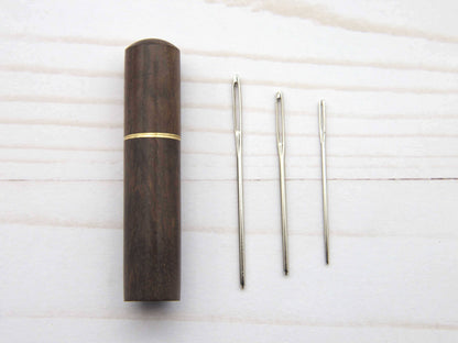 Wooden Darning Needle and Storage Case