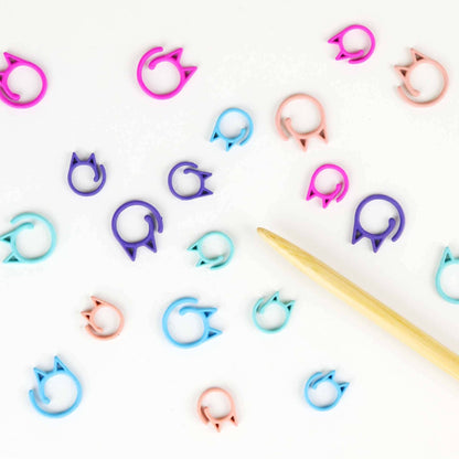 Removable Stitch Markers - Cat Rainbow