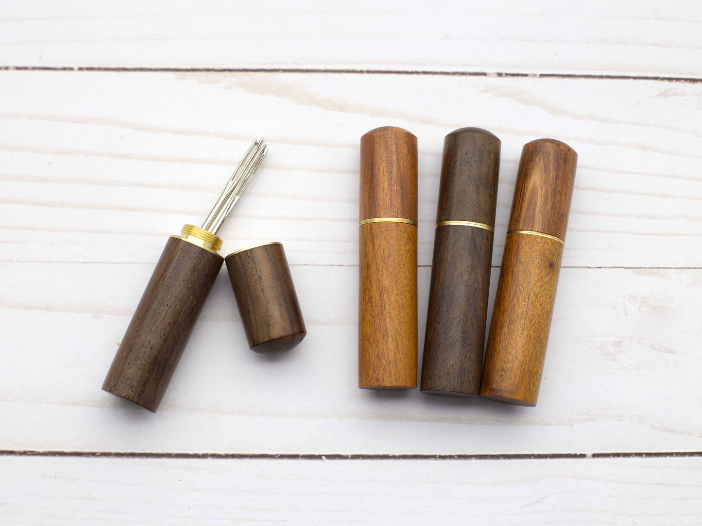 Wooden Darning Needle and Storage Case