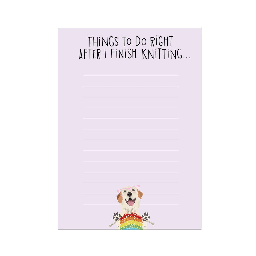 Finish Knitting List Pad, 4.75x6.5" Notepad