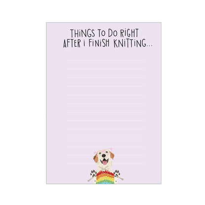 Finish Knitting List Pad, 4.75x6.5" Notepad