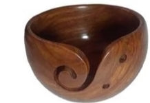 Teak Wood Yarn Bowl